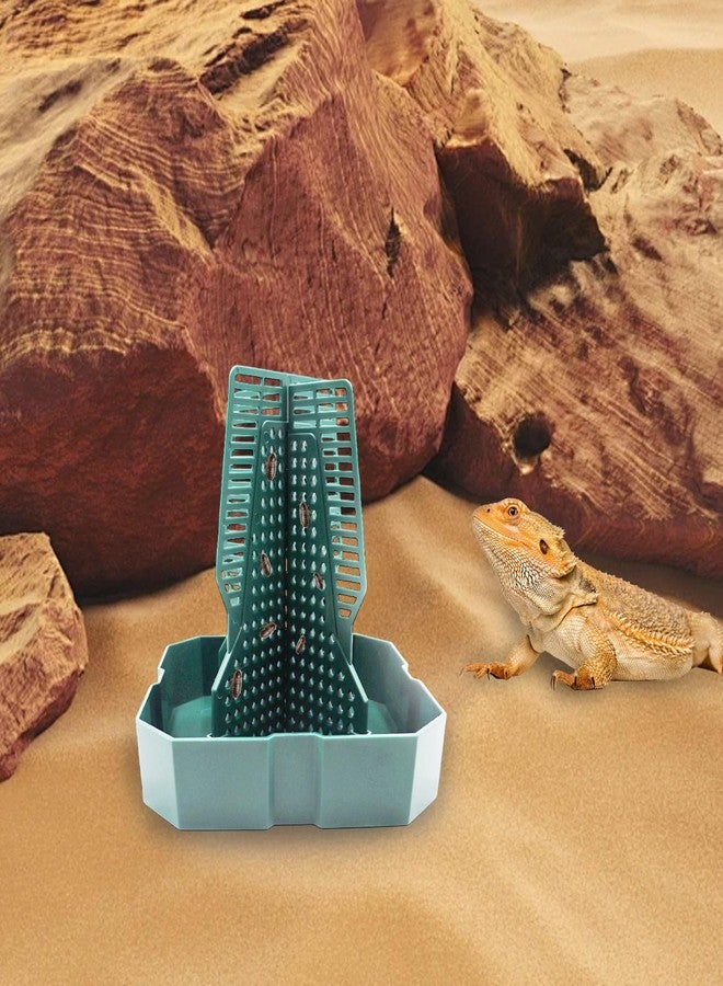 MHLLGN Bearded Dragon Tank Accessories, Lizard Feeder, Reptile Food Cup, Dubia Roaches Organizer with Column for Prey to Climb and Move, Food Bowl for Bearded Dragon, Gecko, Frog - Image 5